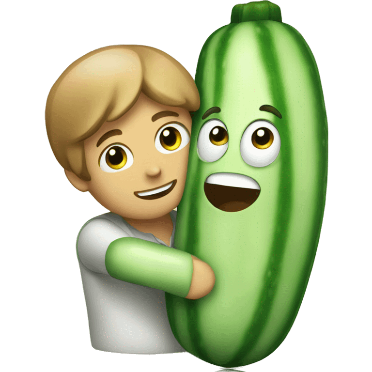 Cucumber hug emoji