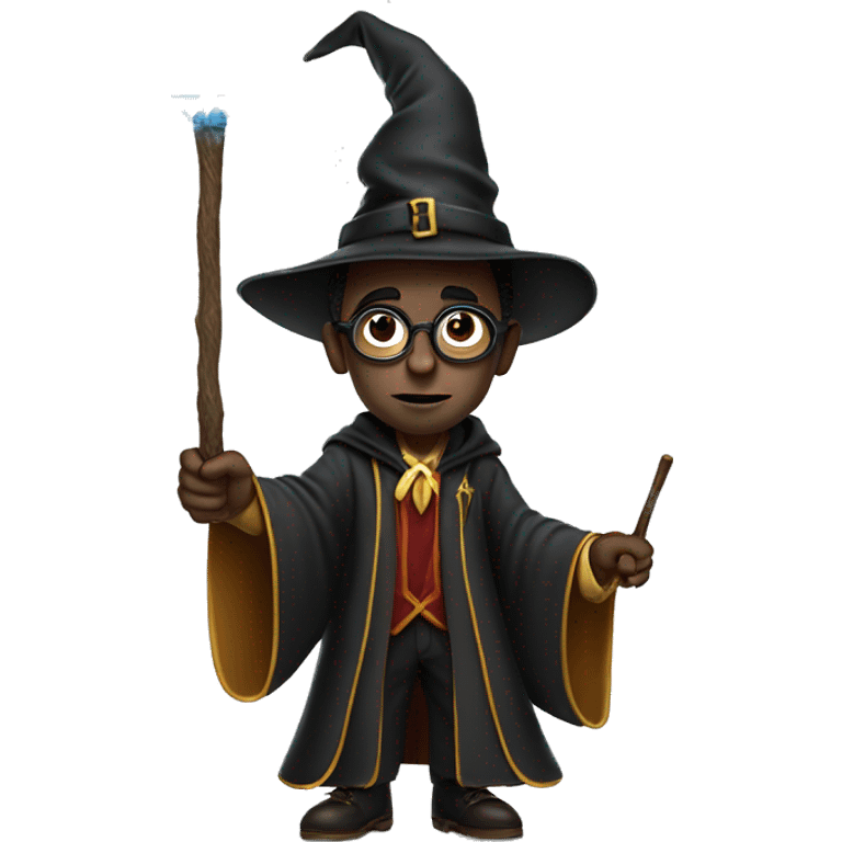 P diddy dressed up as a harry potter wizard full body holding a wand and pointing it at something emoji