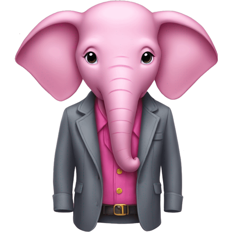 pink elephant wearing a jacket emoji