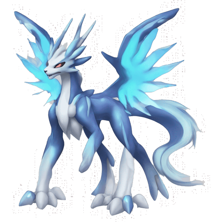  cool edgy shiny colorful godly ethereal Suicune-Dialga-Fakemon full body emoji