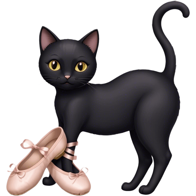 Schwarze katze mit ballettschuhen emoji