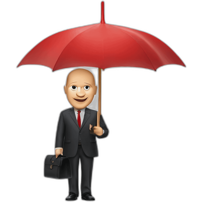 Olaf scholz with a red umbrella emoji