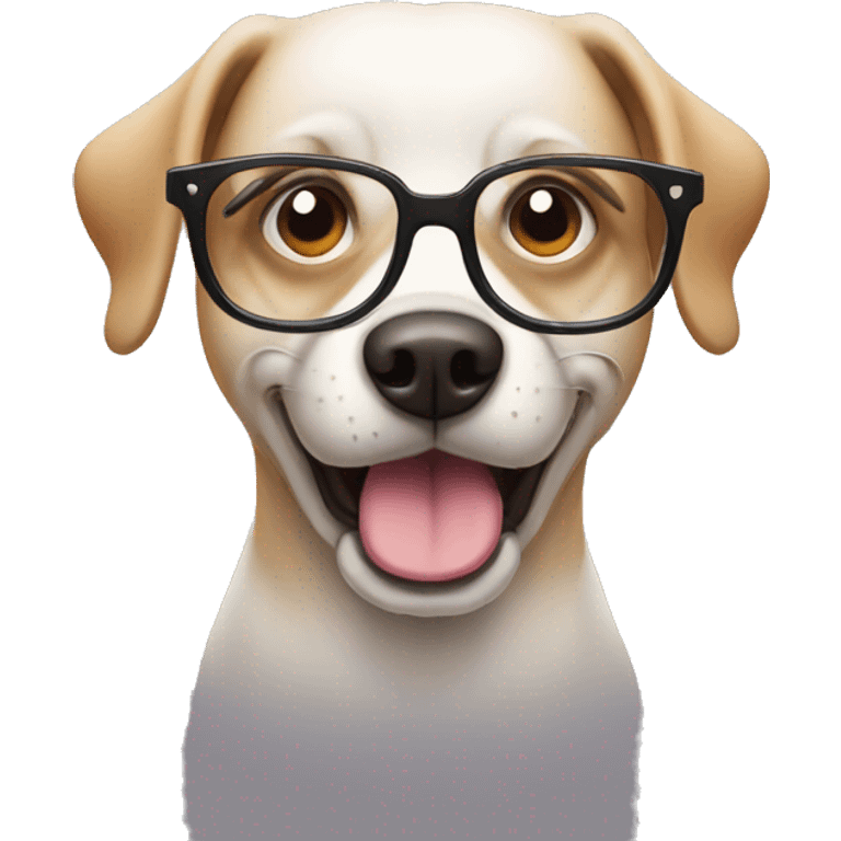 Bad dog with glasses emoji