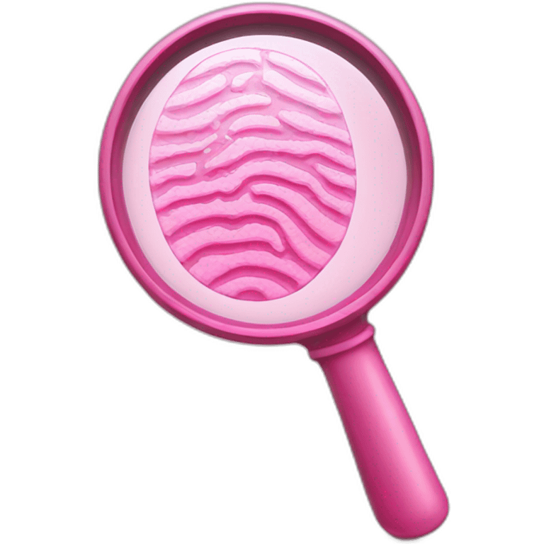 pink fingerprint magnifying glass emoji