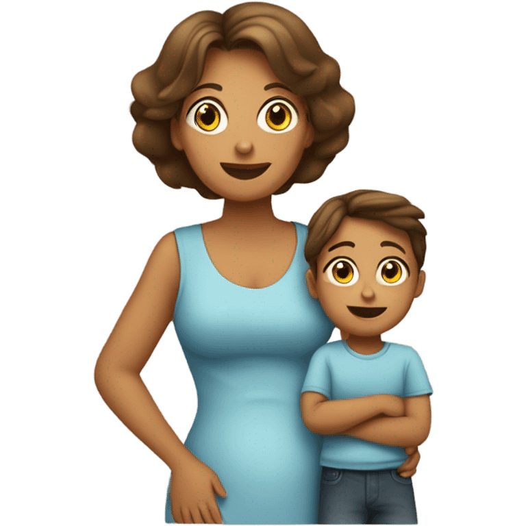 Mama mit Sohn und Tochter  emoji