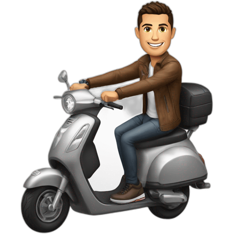 Cristiano Ronaldo on scooter emoji