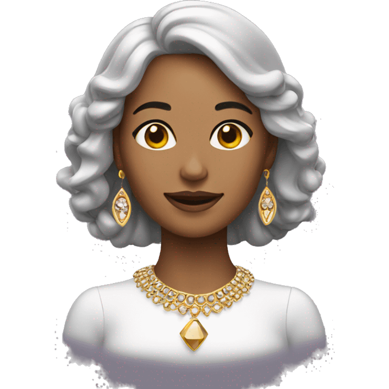 Mujer con joyeria emoji