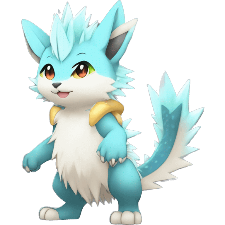 Anthro Scalie Spiky Cool Edgy Magical Shiny Colorful Pastel Sparkle Kemono-style Chibi Fantasy-Animal-Fakémon-Pokémon-Hybrid Fur Sona Aesthetic Full Body emoji