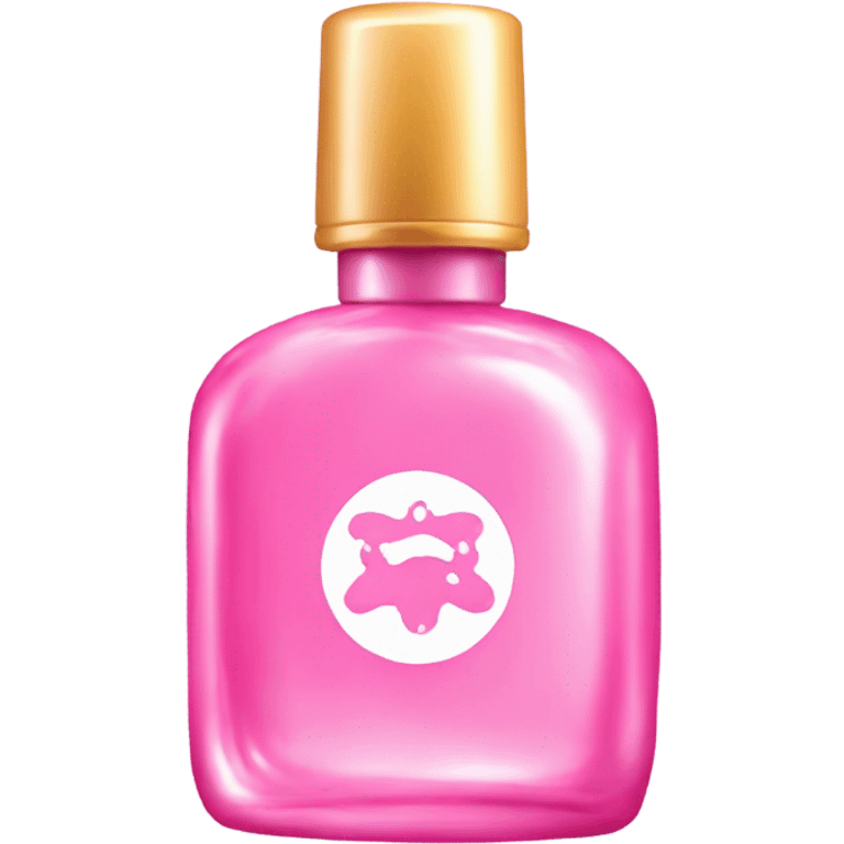 make a cute pink perfume with pink chaeta prints on it emoji