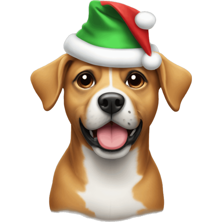 dog with cristmas hat emoji