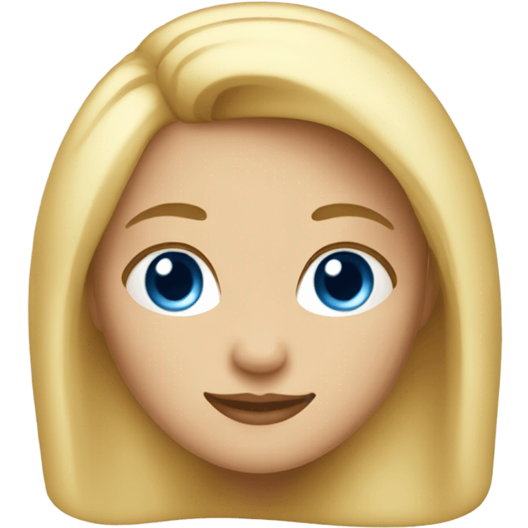 Girl with blonde hair blue eyes and a big nose emoji