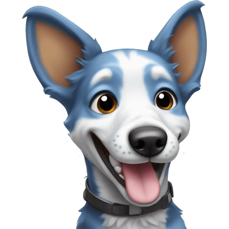 laughing blue healer dog emoji