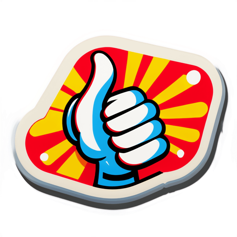 Funky thumbs up emoji