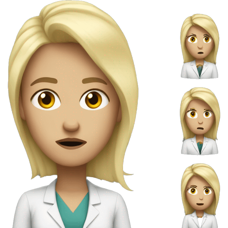 Teacher with blonde hair angry emoji