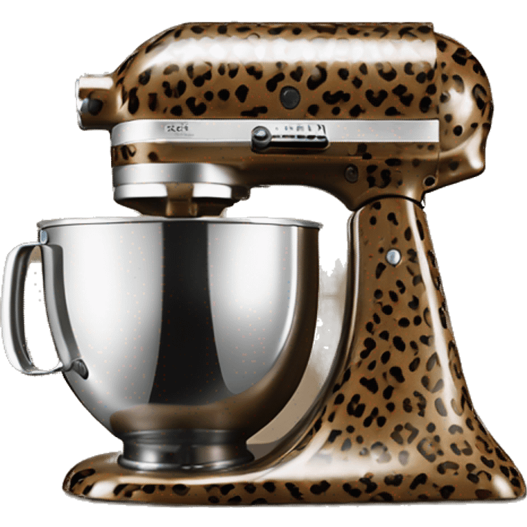 Realistic isolated bronze and leopard print kitchenaid mixer. emoji