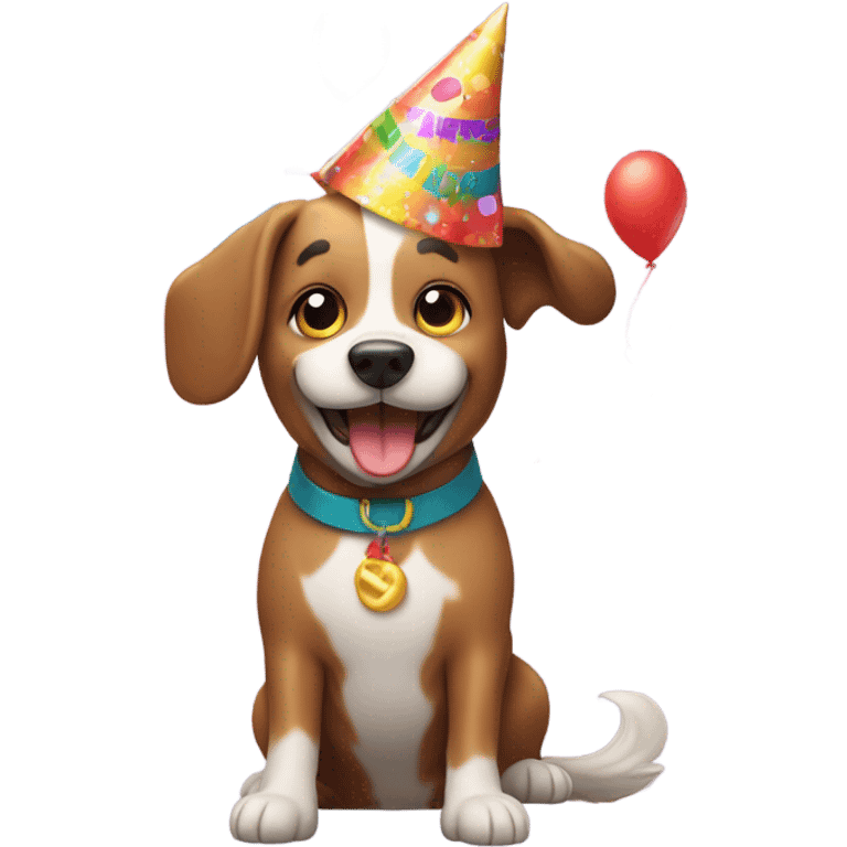 Dog dancing at birthday party  emoji