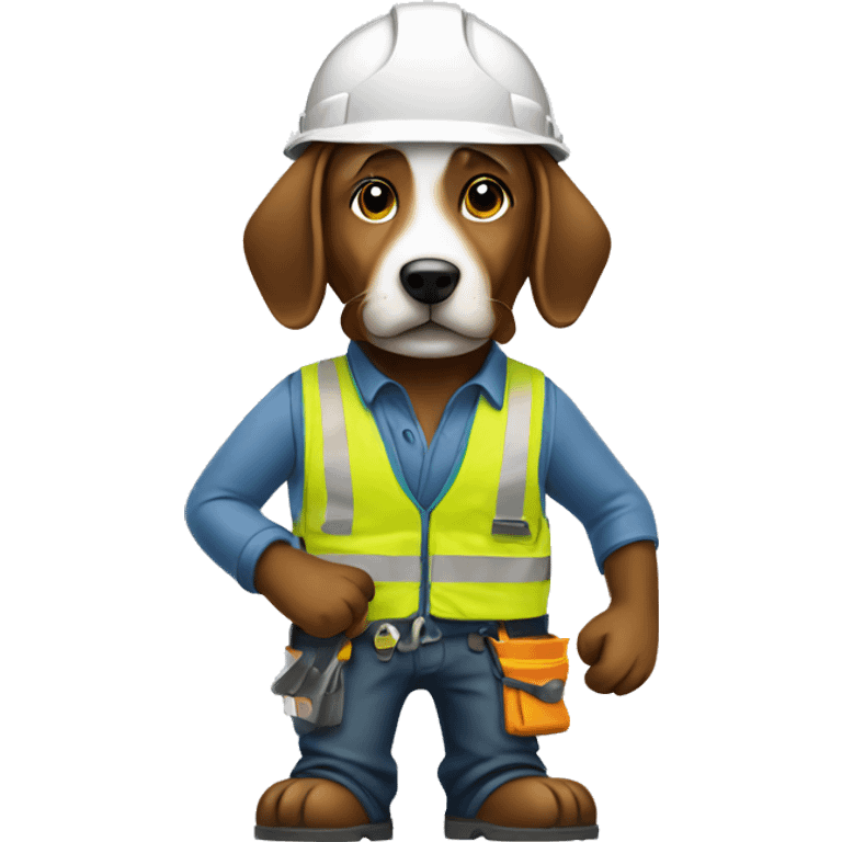 Dog Contruction worker  emoji