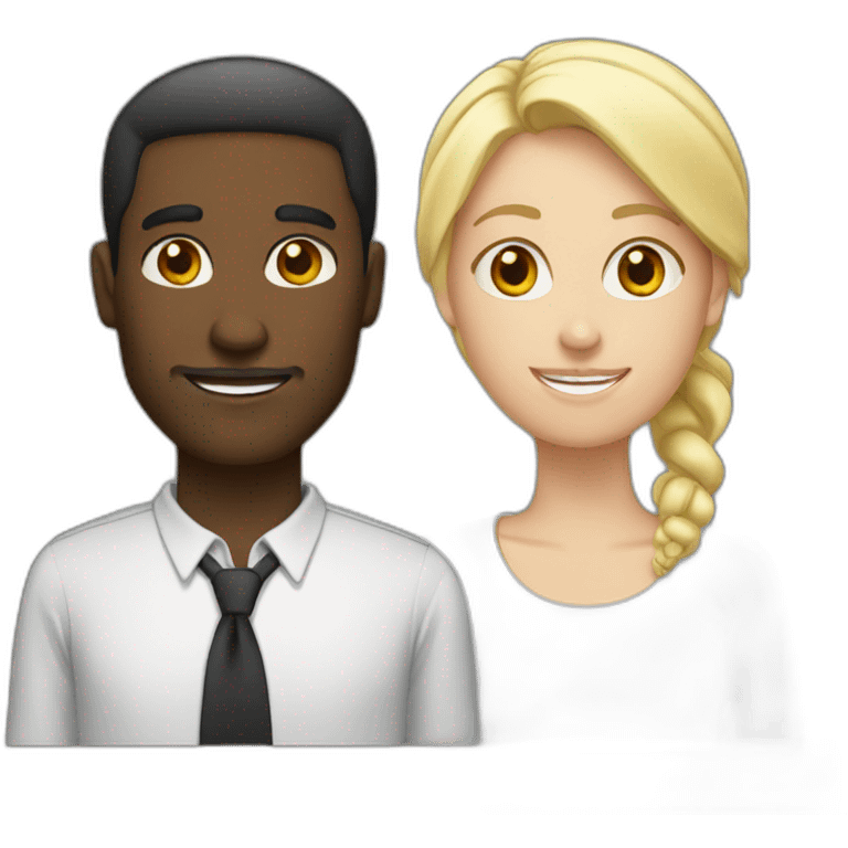 black male with white female emoji