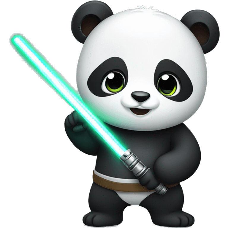 Panda holding a lightsaber  emoji