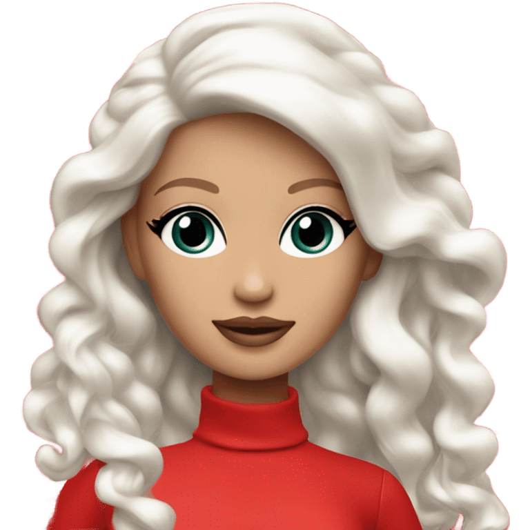  white Barbie girl in red  Christmas emoji