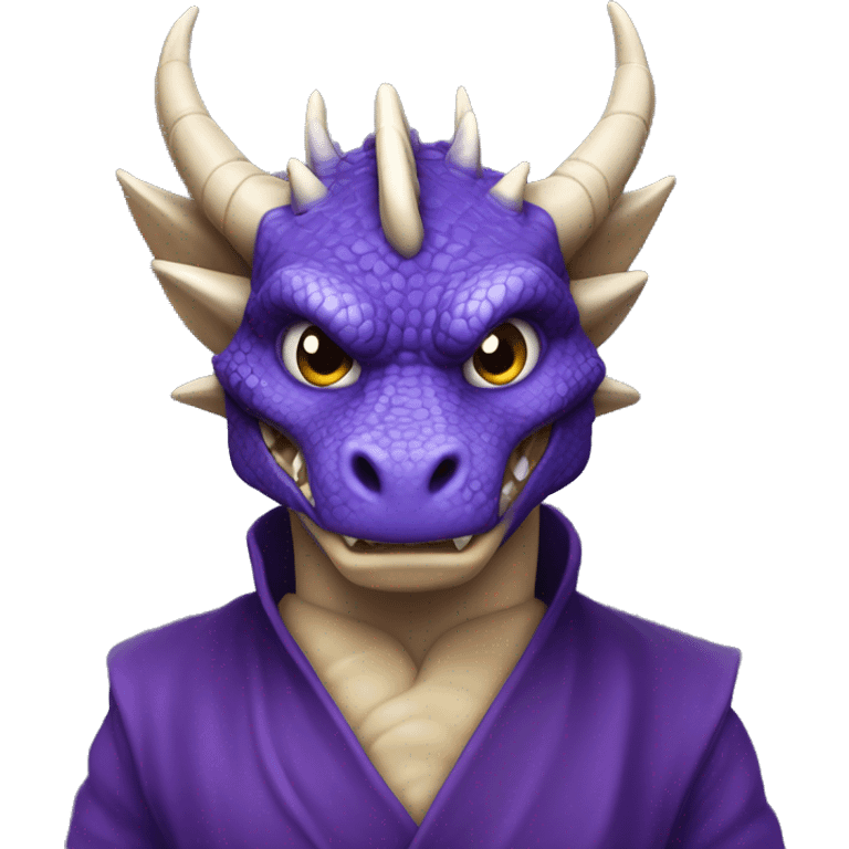 Dragon morado brujo de ojos azules gimiendo emoji