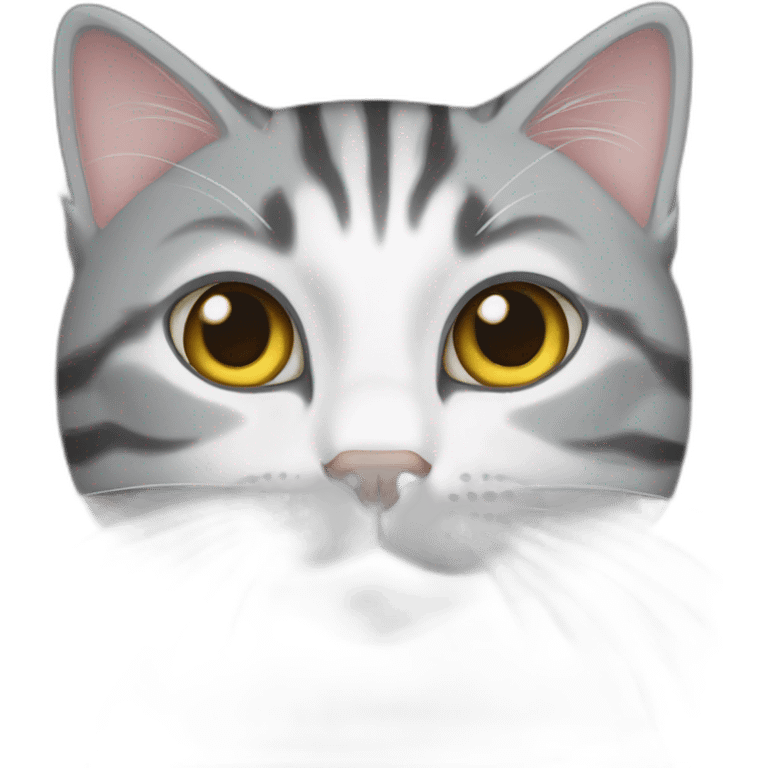 Grey and white tabby cat emoji