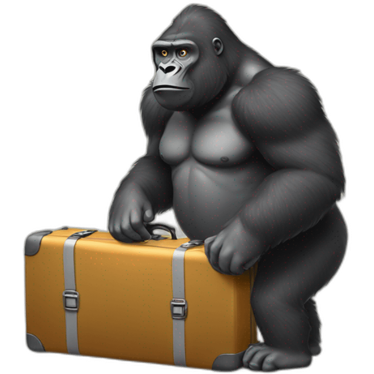 Big gorillas with suitcase emoji