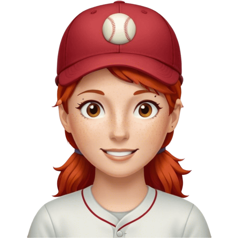 Red hair woman with cap emoji