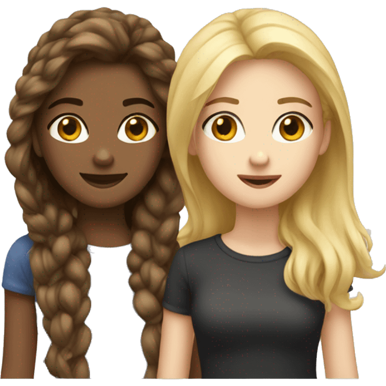 Two best Friends (Girls) one has Brown Hair and the oder has blonde hair emoji