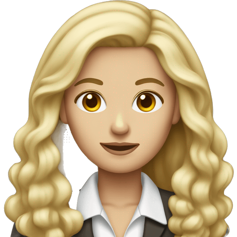 white skin brown blonde hair banker woman emoji