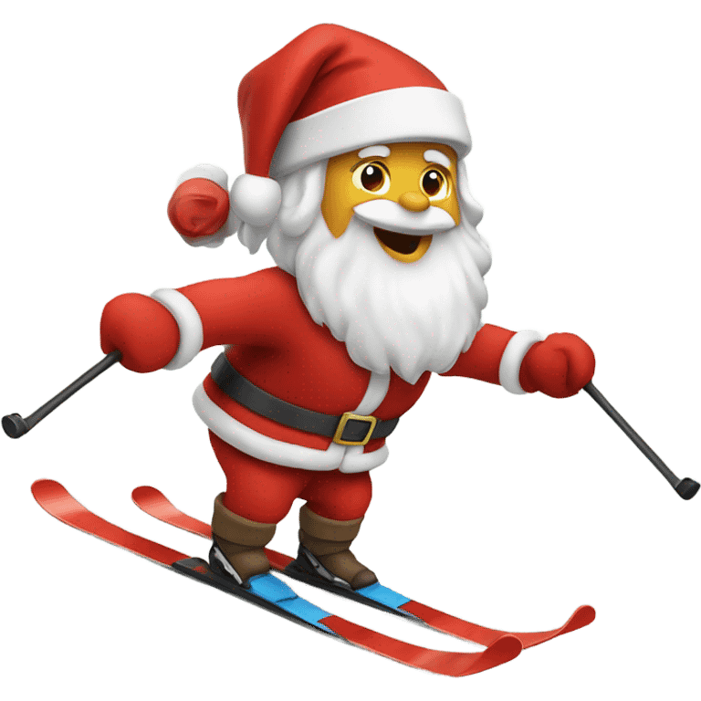 Santa skiing emoji