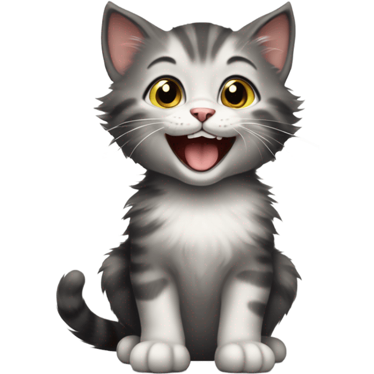 Laughing kitten emoji