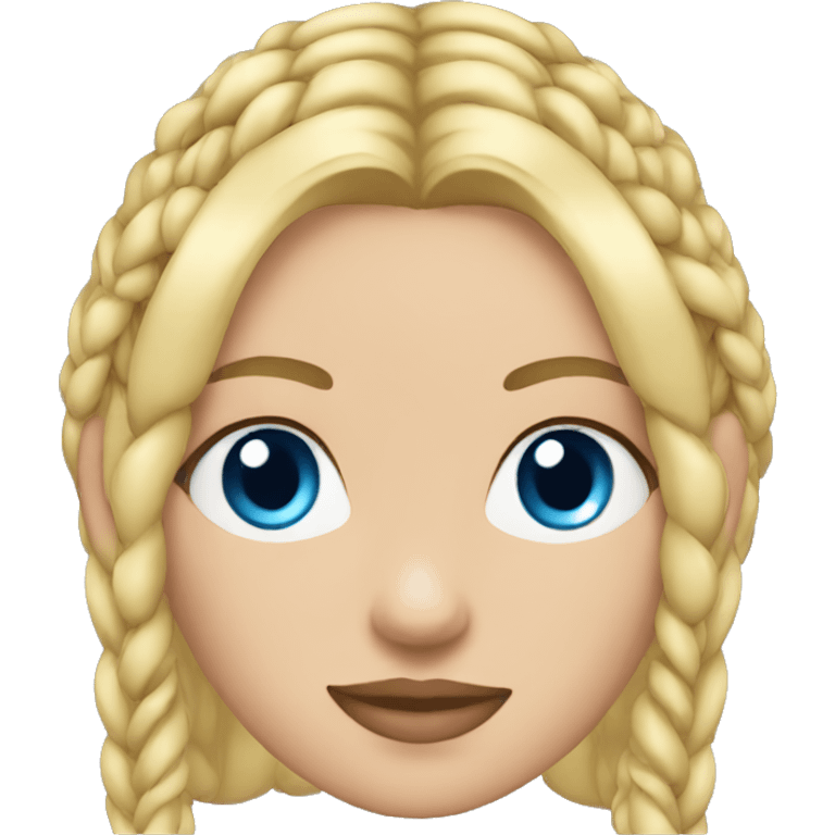 very blonde girl with blue eyes and boxer braids emoji