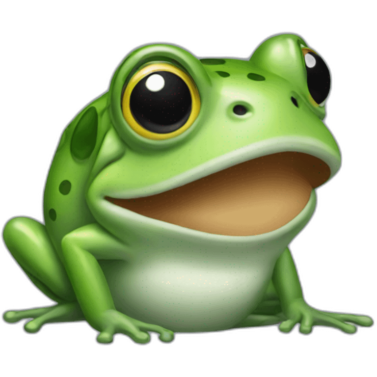 frog wearing airpods max emoji