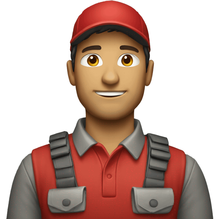 Repartidor con polo rojo  emoji