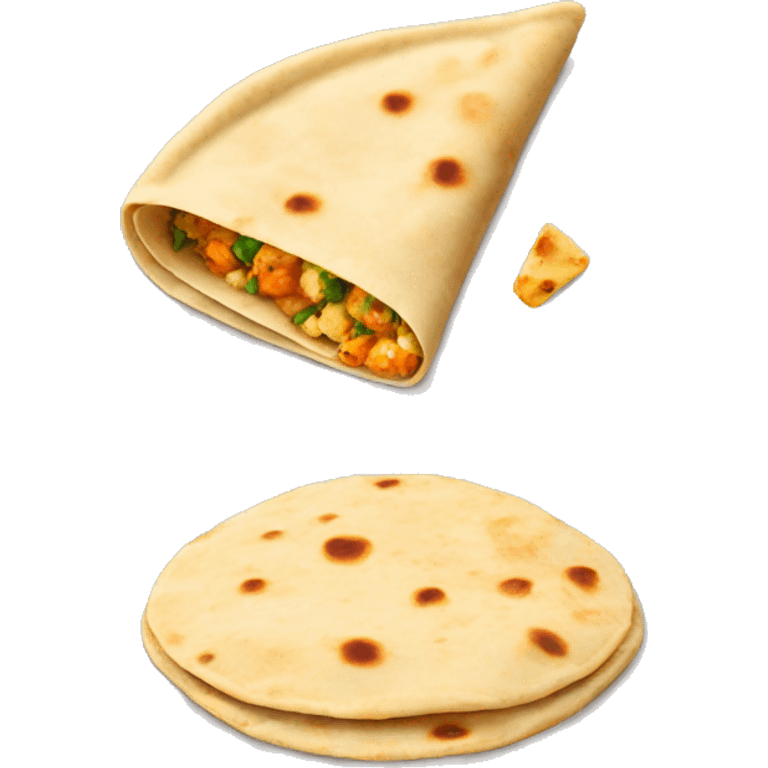 chapati and paneer emoji