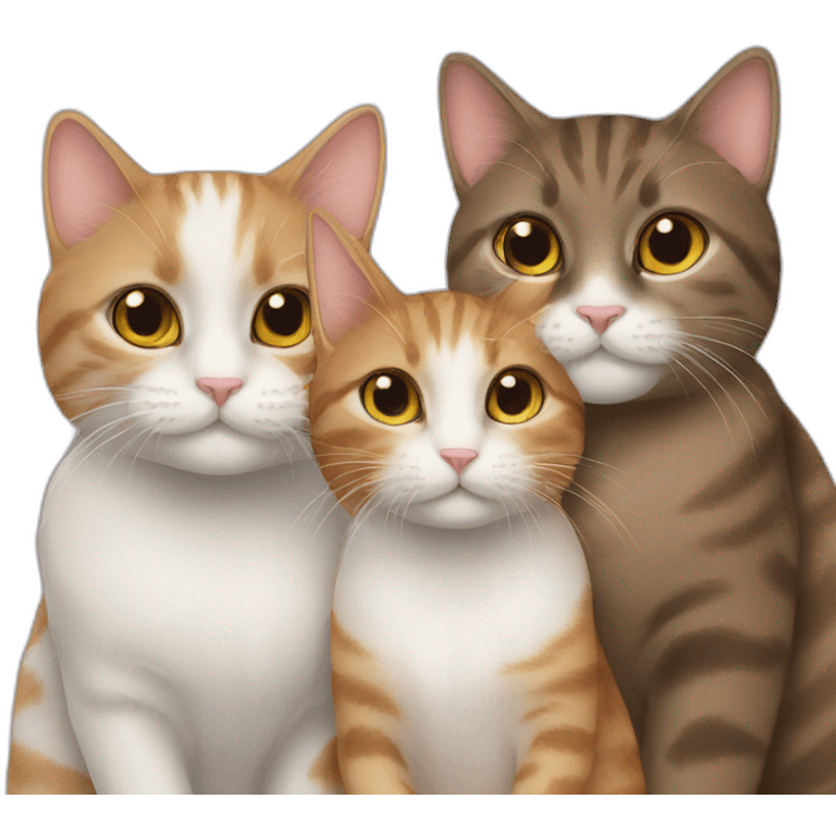 Three cats in love emoji