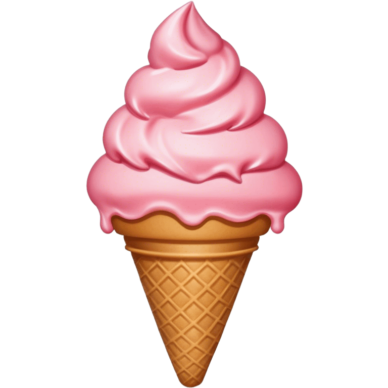 Strawberry ice cream cone emoji