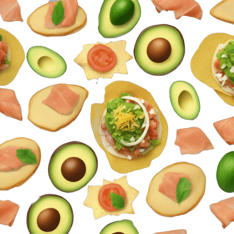 Tostada con aguacate y salmón emoji