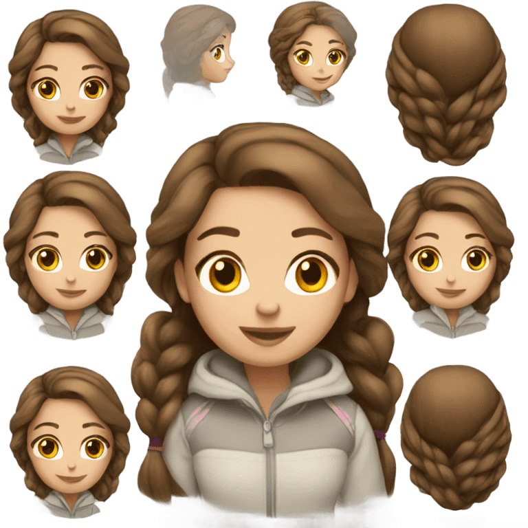 ski girl brown hair emoji