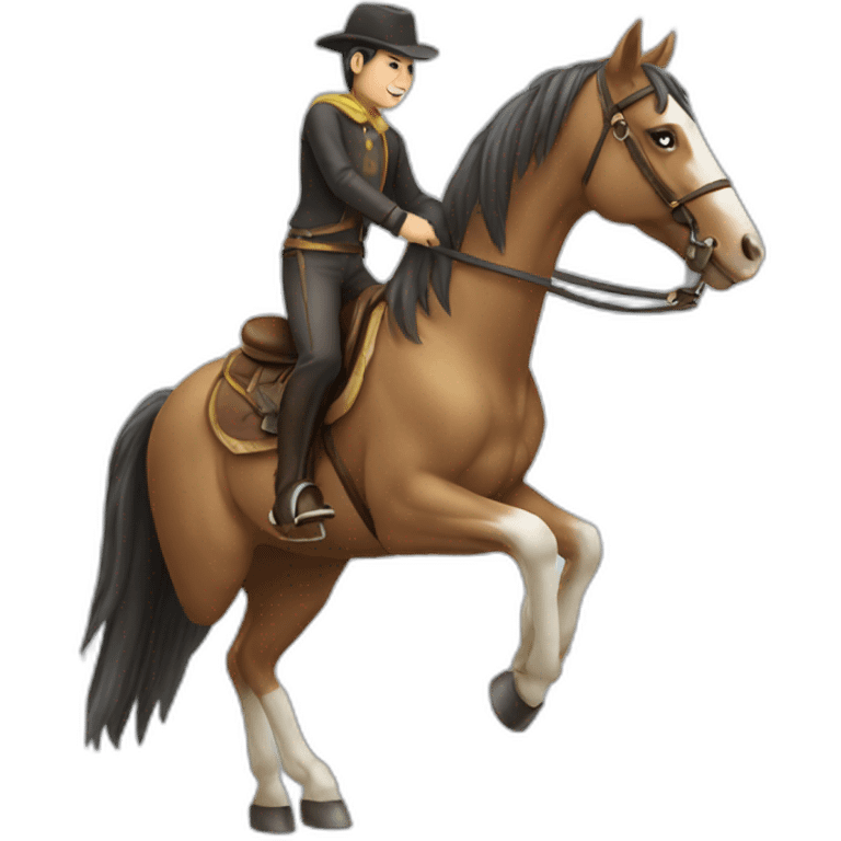 Chat sur cheval emoji