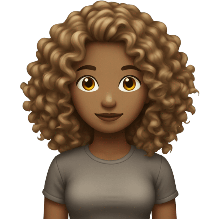 Light brown girl with long curly hair saying “not my problem anymore”  emoji