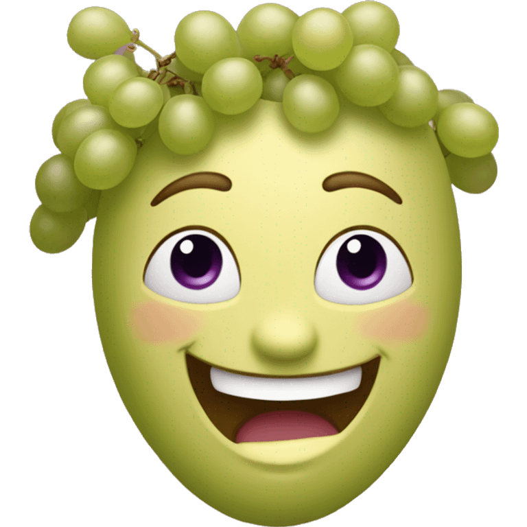 Each individual grape is a face that is smiling or laughing with another. emoji