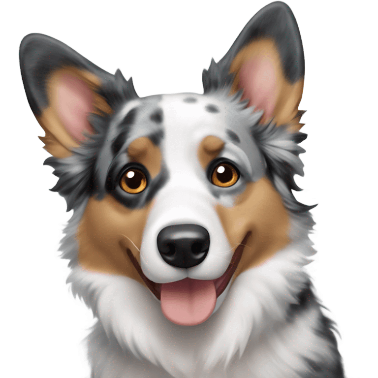 blue merle corgi and Australian shepherd mix emoji