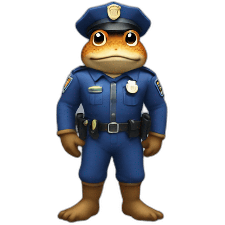 Toad from mario with police suit emoji