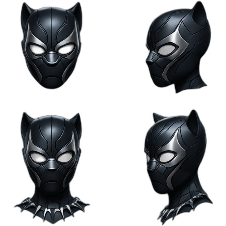 Black Panther with spider man mask emoji