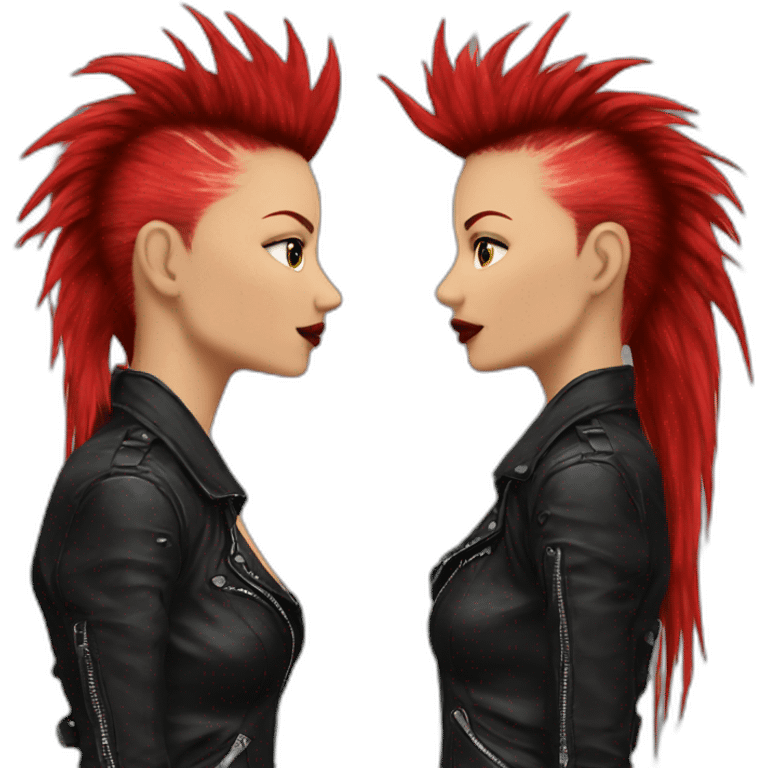 woman punk hair red emoji