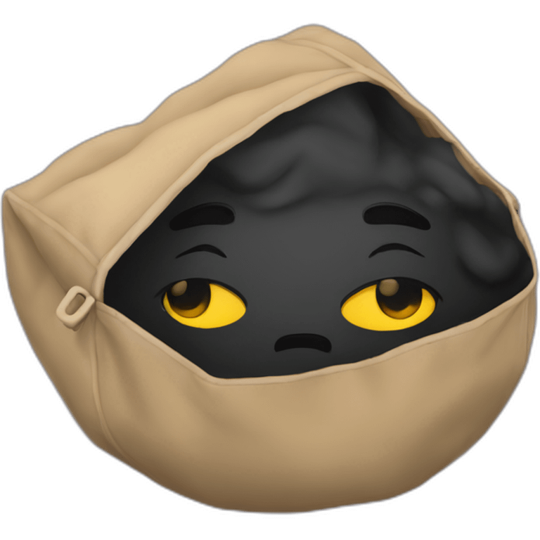 Noir dans sac de couchage emoji