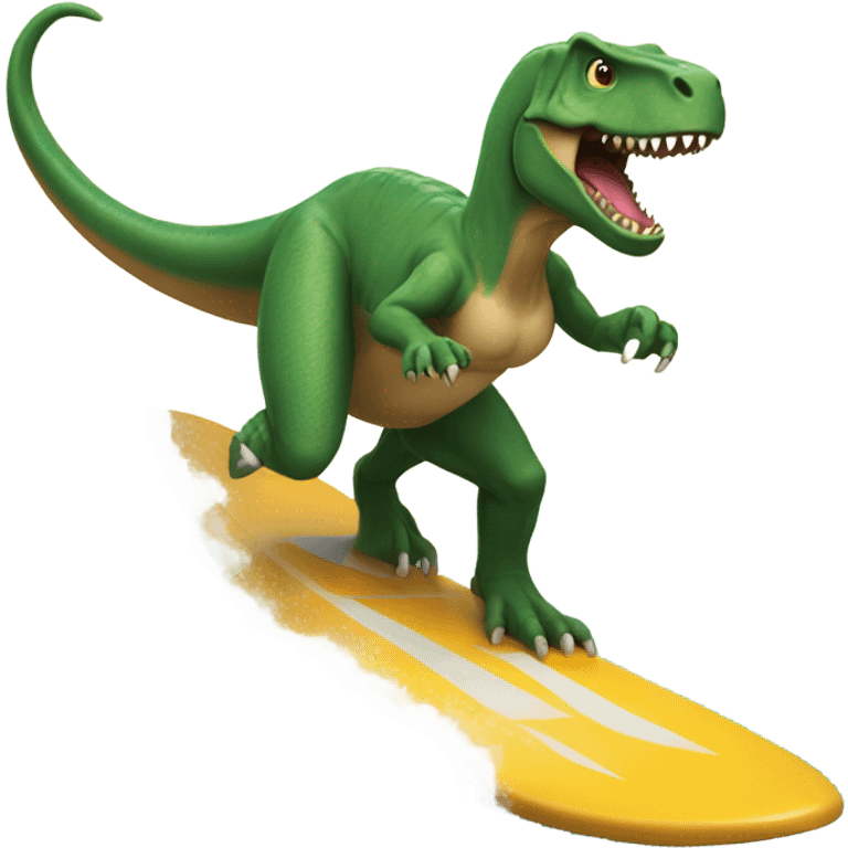 Trex surfing while playing a game emoji