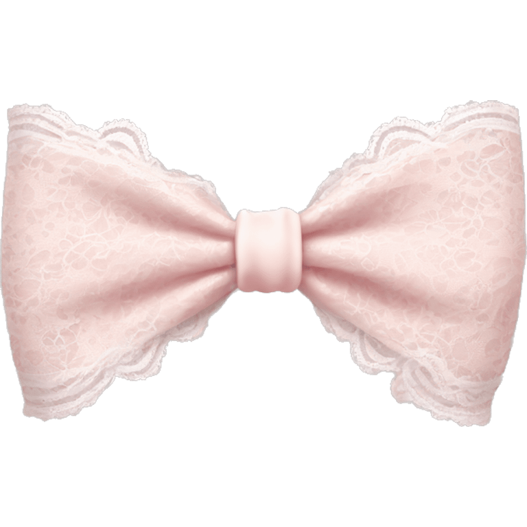 light pink bow with white lace  emoji